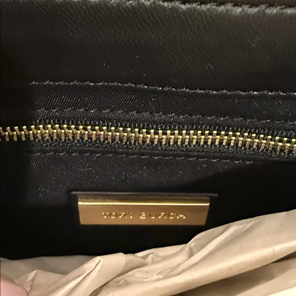 Tory Burch Black Quilted Bag with Gold Chain
